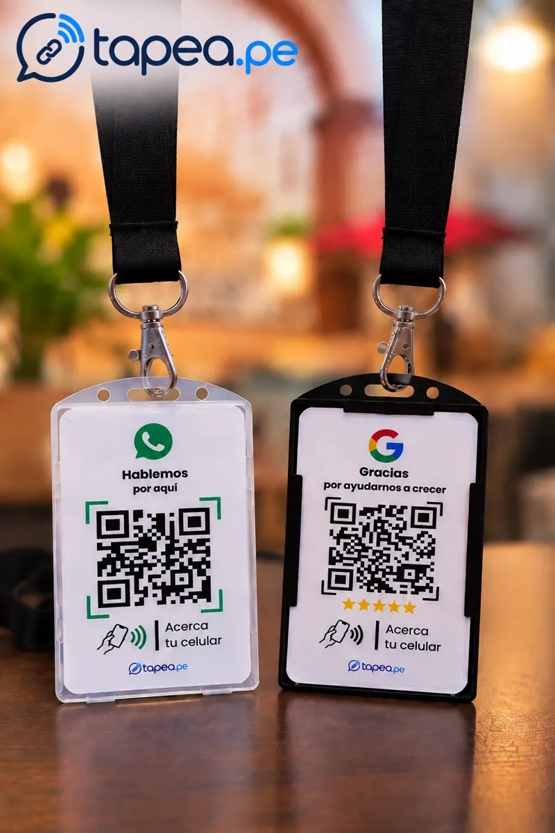 Taps Tapea tipo lanyard para WhatsApp y reseñas de Google