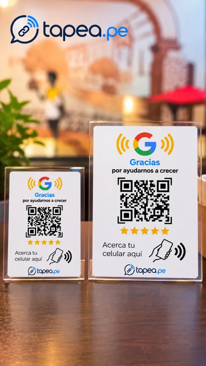 Taps acrílicos Tapea con códigos QR para reseñas